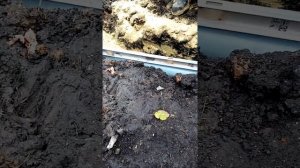 Укладываем канализационную трубу на перелив. Очищаем двор под постройку беседки.
