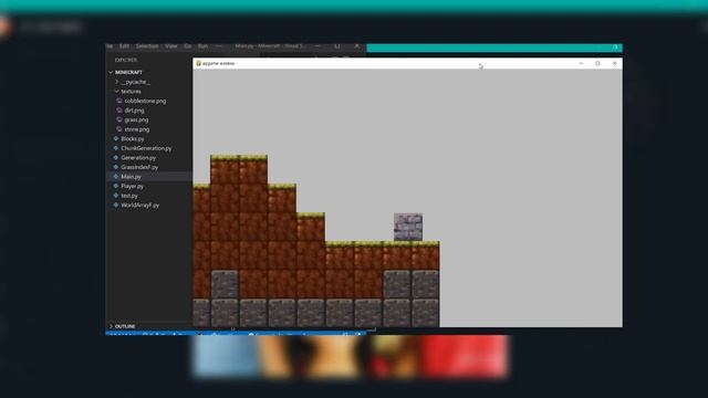 I made 2d minecraft in Python
