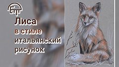 Лиса в стиле итальянский рисунок