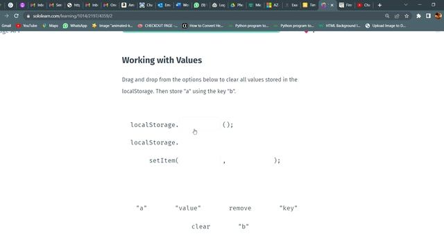 Web Storage API|HTML5|SOLOLEARN Answers