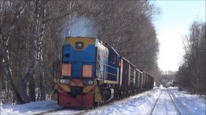 Тепловоз ТЭМ18-261 с грузовым составом