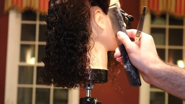 Cutting Permed Hair- One Length Cut for Layers & Slight Elevation (Ammonia Free Perm) смотреть онлайн