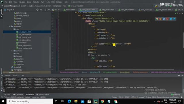 Edit And Update Course Function (Frontend and Backend) | Python Tutorial | Python Django | Django