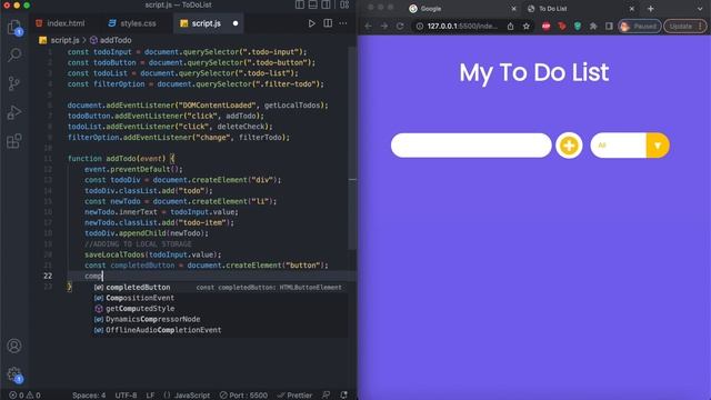 Build a Todo List App in HTML CSS JavaScript | EASY BEGINNER TUTORIAL смотреть онлайн