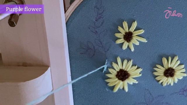 Yellow Garden, Sunflower, and daffodils hand embroidery | Embroidery Flower Tutorial