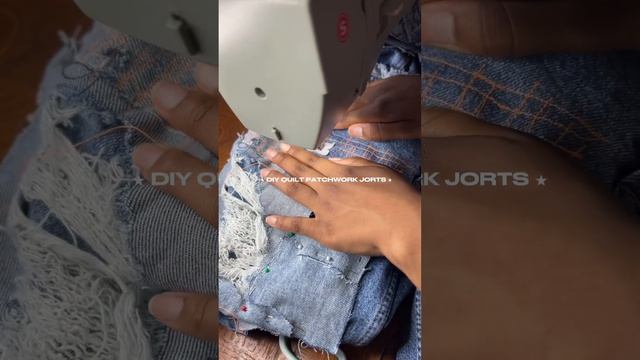 DIY Quilt Patchwork Jorts ⭑ #customjorts #jortszn #sewigtutorial