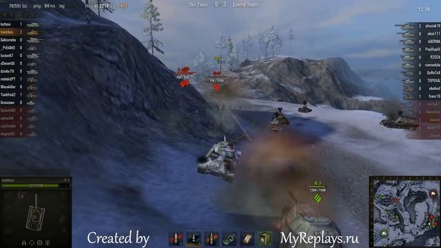 WOT: Arctic Region - IS-6 - 6 frags - Top Gun, Sniper, Steel Wall, Scout, смотреть онлайн