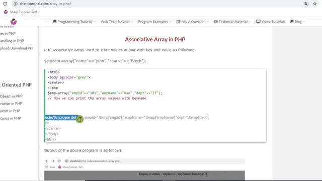 Array in PHP : indexed array , associative array and multidimensional array.[Chapter 8]
