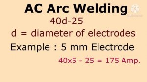 AC Arc वेल्डिंग में करेंट सेट करने का फ़ार्मूला ? How to set current and voltage in Arc Welding?