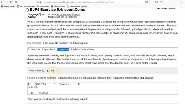 Building Java Programs Chapter 6 Exercise 4 countCoins смотреть онлайн