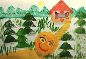 Как нарисовать сказку "Колобок".