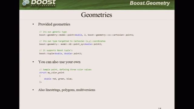 Boost.Geometry, Introduction And Examples