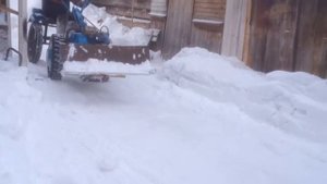 Полезное приспособление к мотоблоку для уборки снега
