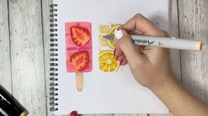 Рисуем скетч маркерами по шагам - как нарисовать мороженое маркерами Artisticks