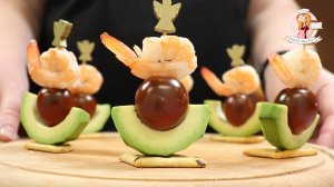 КАНАПЕ из КРЕВЕТОК с АВОКАДО – еще одна быстрая закуска на праздничный стол