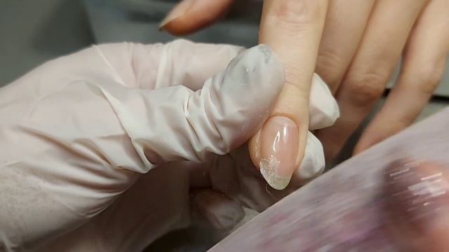 Ремонт ногтя стекловолокном / Nail repair.