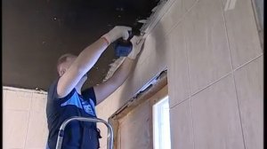 Ремонт ванной комнаты   установка реечного потолка