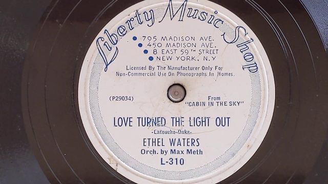 Love Turned The Light Out - Ethel Waters (w/Max Meth's Theatre Orchestra) - LMS L-310