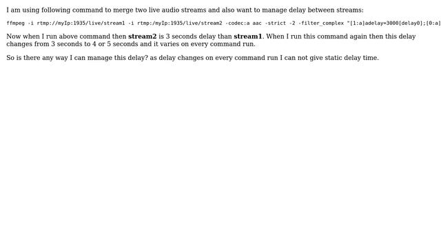 How to determine stream delay in ffmpeg? смотреть онлайн