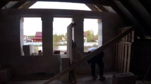 Фронтоны в доме из газобетона и полумансардный этаж своими руками