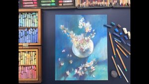 Мастер-класс по пастельной живописи «Вишневый цвет» | Как нарисовать цветы вишни