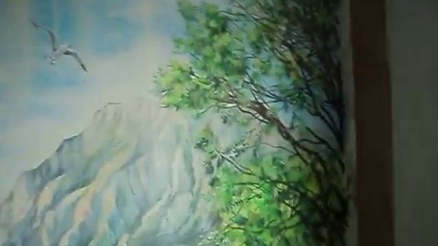 Видео росписи стены кухни Солнечная бухта
