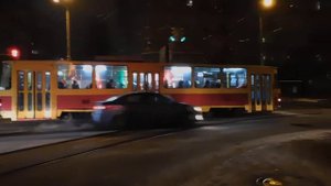 Вечерняя красивая ТАТРА, борт 829, (Трамваи Ростов-на-Дону)