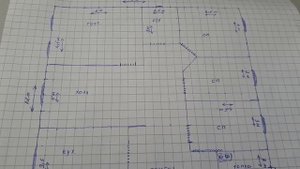 чертеж  одноэтажного дома  12×13