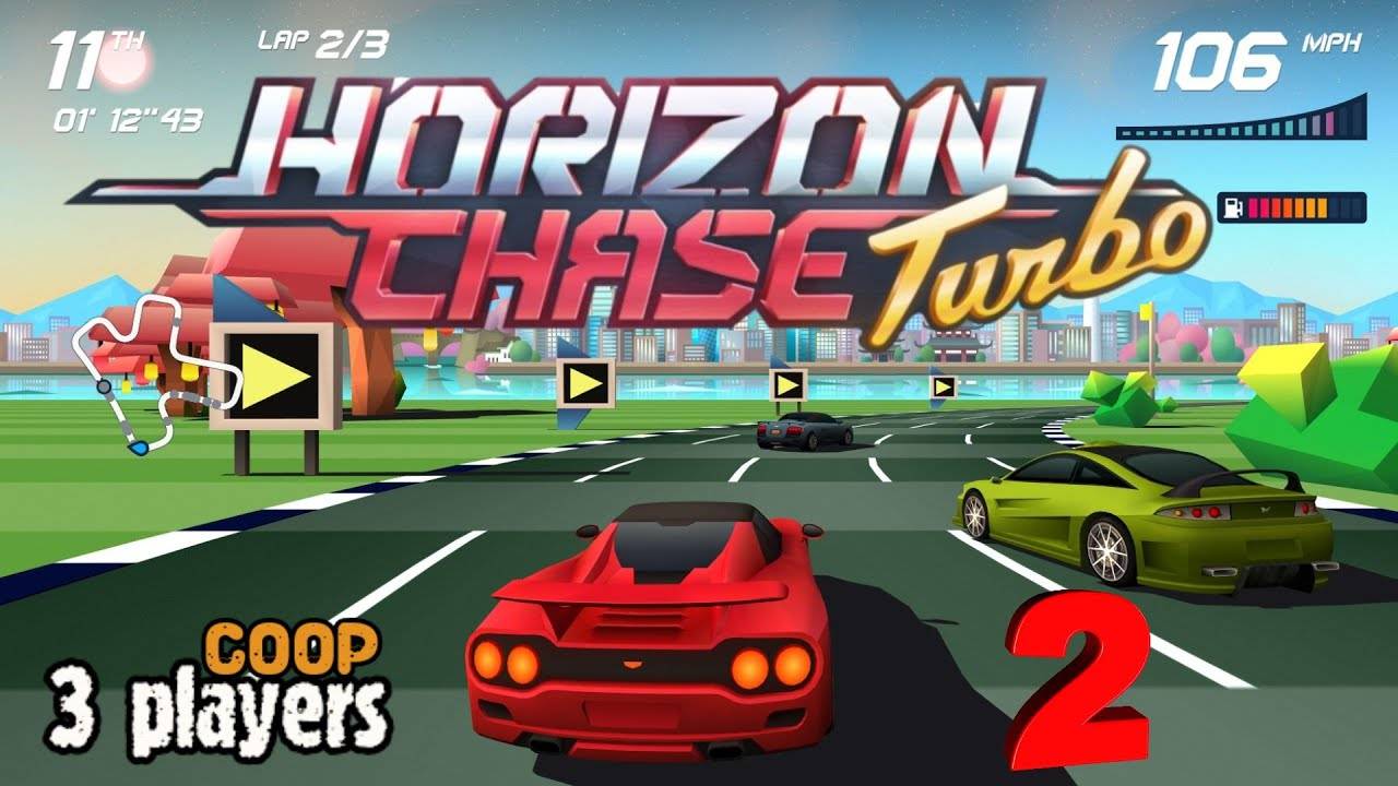 Horizon Chase Turbo _ прохождение часть 2 _ Белка, Monster и Перчик