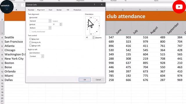 Rotate text in Excel смотреть онлайн