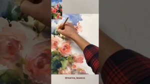 Розы, акварель. Марина Ласаева