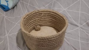 Корзинка из джута своими руками. Кашпо для цветов. Корзина для пледа.