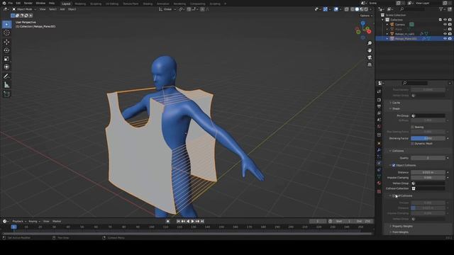 Сшивание ткани в Blender