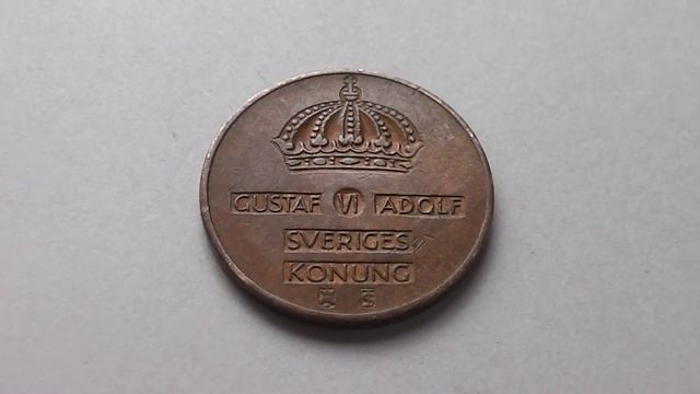 Gustav VI Adolf Sveriges Konung - Backside of the 5 Öre coin of Sweden смотреть онлайн