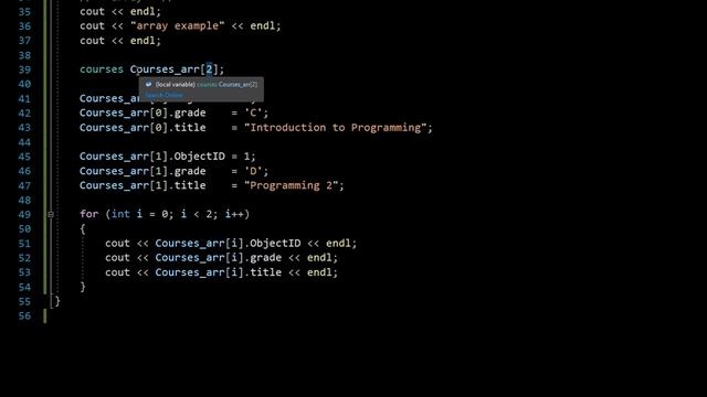 C++ Struct Var Array Vector VectorFunction