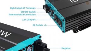 Renogy 1000W Pure Sine Wave Inverter 12V DC to 120V AC Converter Solar Power Inverter Overview