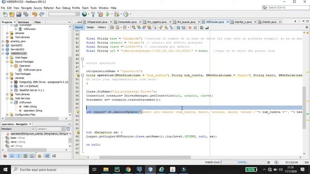 Web Service   Java    Conexion con Base de Datos Externa