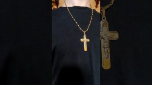 БОЛЬШОЙ КРЕСТ ИИСУСА ХРИСТА и цепочка из нержавеющей стали высокого качества