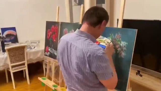 Вечер натюрмортов! Комплексная работа маслом на холсте (2-этап)