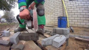 Тротуарная плитка. Пилим.. Заколка. Укладка плитки.