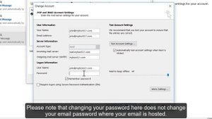 How to change your email password in Outlook 2016?
