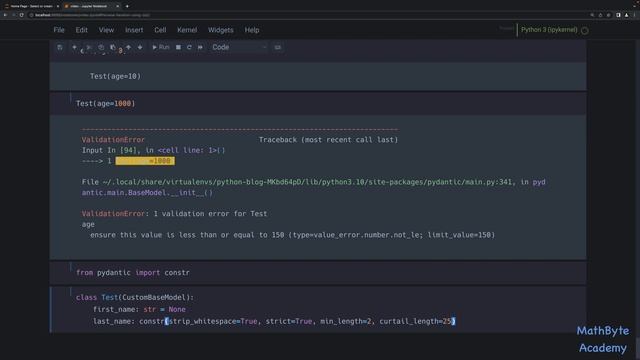The (Awesome!) Pydantic library for creating self-validating Data Models