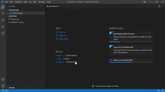 Your first 'Hello World' program in Q# Quantum Programming Language in VS Code