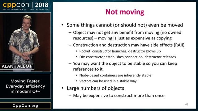 CppCon 2018_ Alan Talbot “Moving Faster_ Everyday efficiency in modern C++”