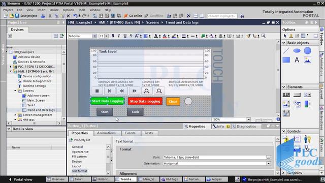 siemens s7 1200 data logging - how to use trend view to log data