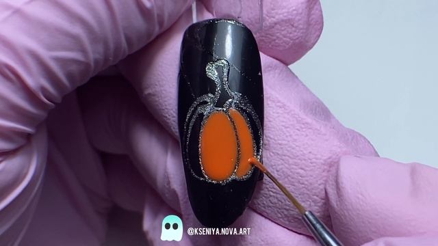 Серебряный кошачий глаз |Как нарисовать тыкву на Хэллуин гель-лаком? | Рисуем кошачьим глазом