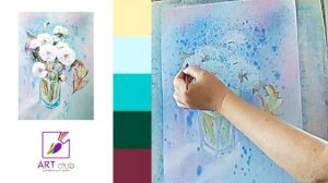 Белые одуванчики - вольная копия работы Гладковой Татьяны "Пушистики"