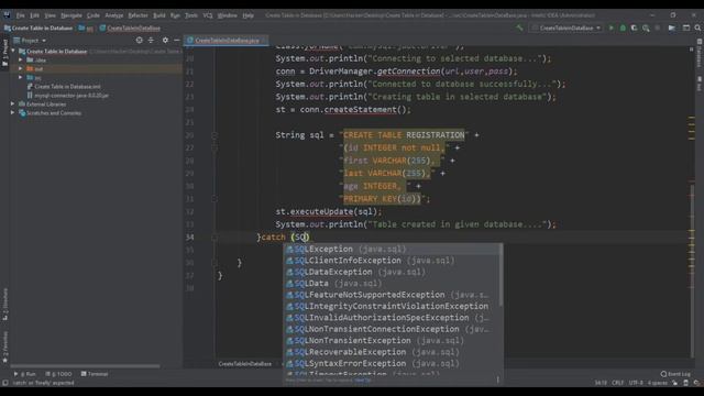 Create Table in Database using java JDBC in mySql using intellij IDEA 2020 #java смотреть онлайн