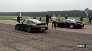 Бугатти Вейрон против Порше 911 Турбо