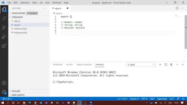 TypeScript Tutorial | Data Types : Basic